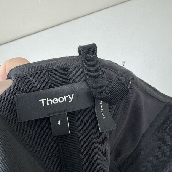 Theory Womens Dress 4 Black Trelle Rosina Crepe Corset Bust Cocktail Asymmetric - Picture 11 of 13